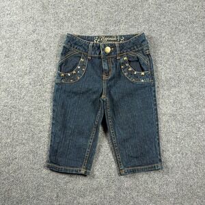 Y2K Hannah Montana Disney Jeans Girls Size 7 Blue Dark Wash Studded Rhinestone
